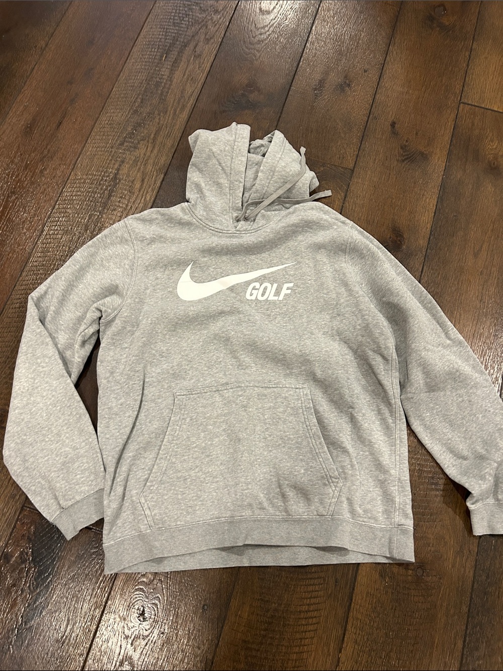 Nike Gray Hoodie with White Swoosh Golf Logo